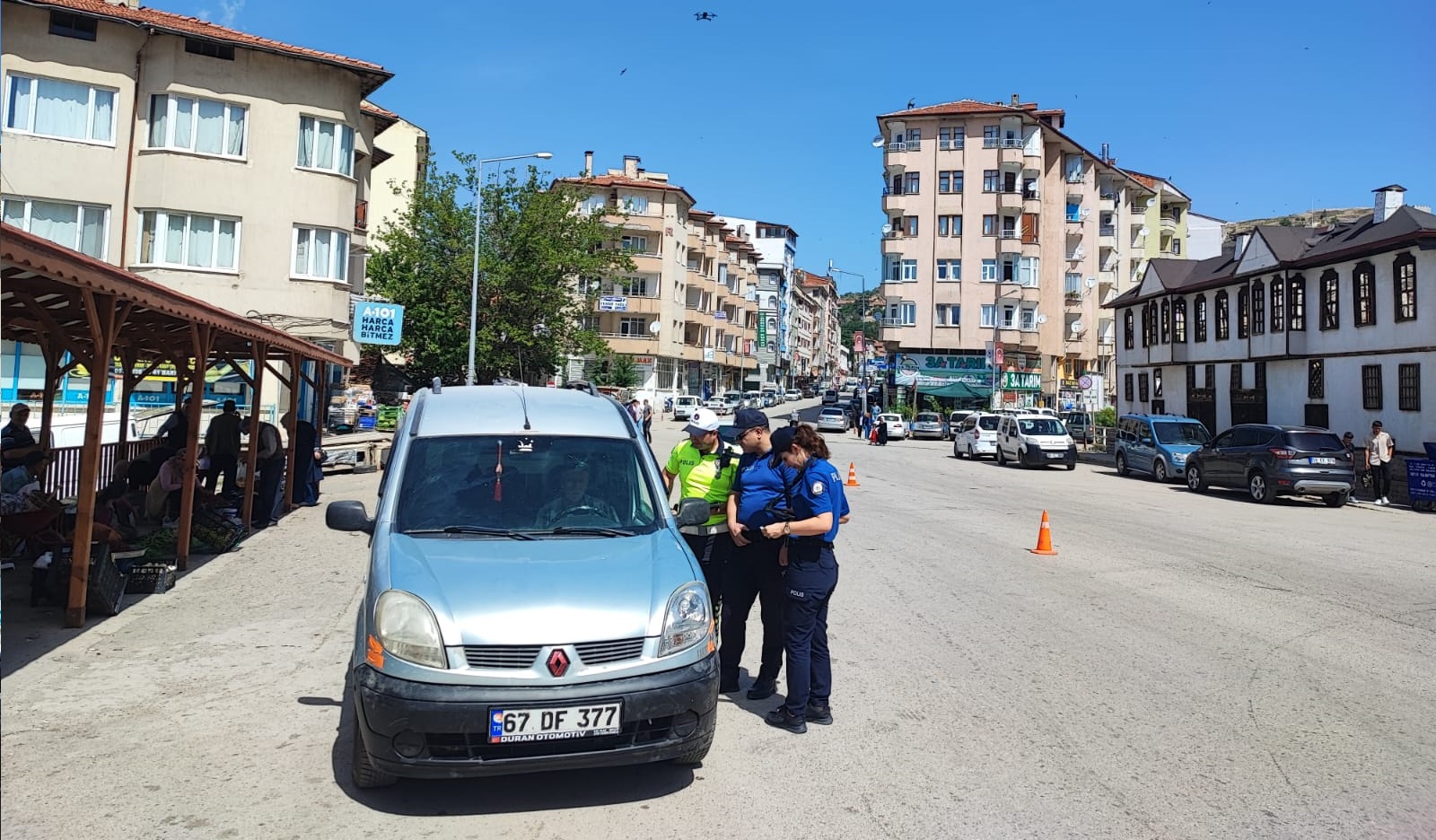 İskilip’te drone destekli trafik denetimi